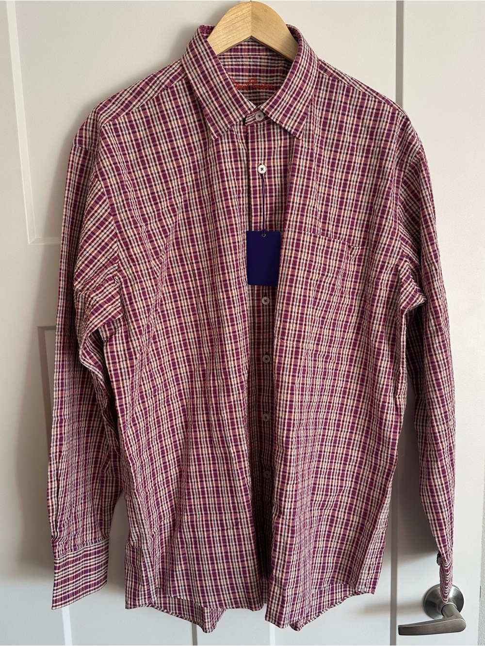 Alan Flusser NWT Cotton Plaid Button-Down Shirt